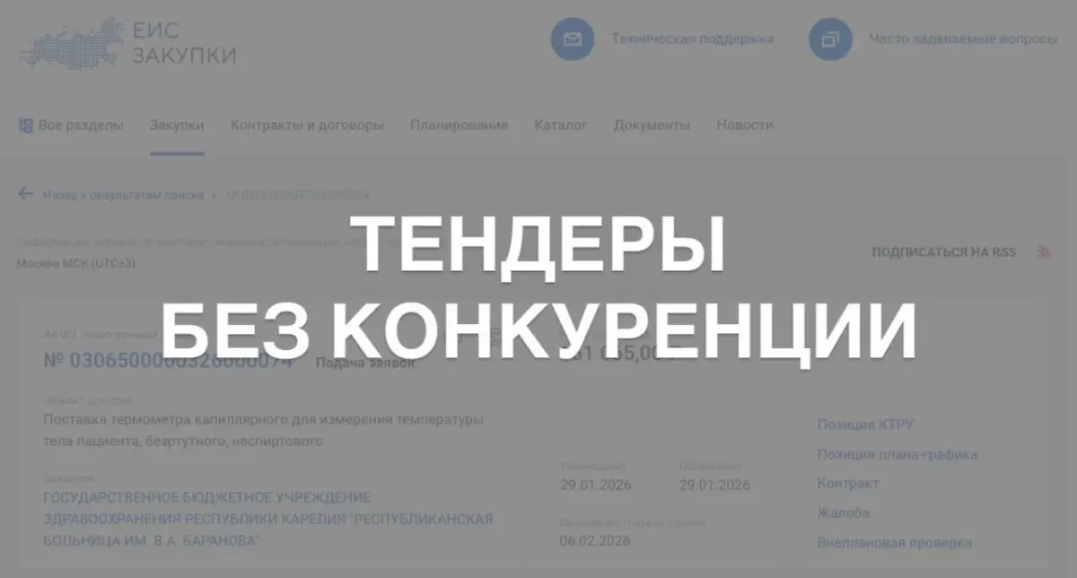Надпись «ТЕНДЕРЫ БЕЗ КОНКУРЕНЦИИ» поверх размытого сайта о госзакупках и участии в тендерах Надпись «ТЕНДЕРЫ БЕЗ КОНКУРЕНЦИИ» поверх размытого сайта о госзакупках и участии в тендерах